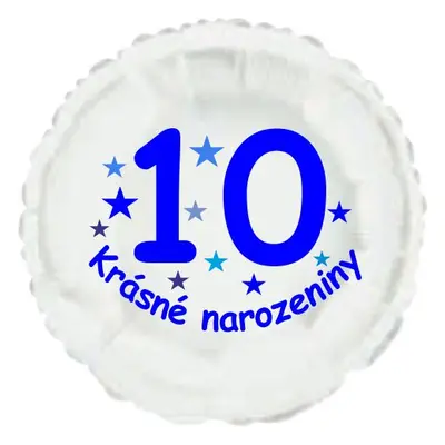 Krásné 10. narozeniny fóliový balónek kruh pro kluky Balonky.cz