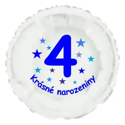 Krásné 4. narozeniny fóliový balónek kruh pro kluky Balonky.cz