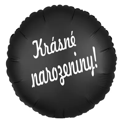 Balónek černý kruh Krásné narozeniny! Balonky.cz