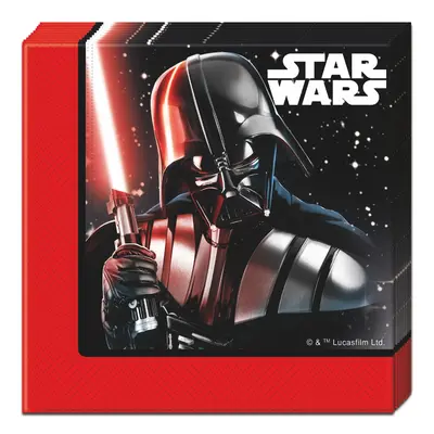 PROCOS Star Wars ubrousky černé 20ks 2-vrstvé 33cm x 33cm