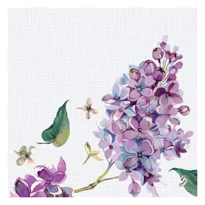 Ubrousek Sweet Butterfly Lilac Dunisoft® 12 ks, 40 cm x 40 cm Duni