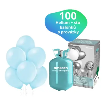 Helium sada + balonky světlemodré 100 ks - Balonky.cz