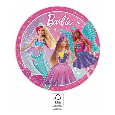 Barbie talíře papírové 23 cm 8 ks