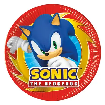 Sonic talíře papírové 8 ks 20 cm