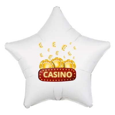 Casino EURO žetony zlaté balónek hvězda 42 cm