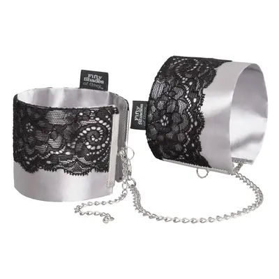 Fifty Shades of Grey - Satin Handcuffs (Black-Silver)