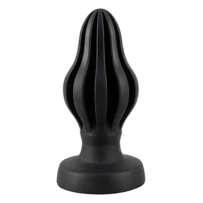 ANOS - Super Soft, Ribbed Anal Dildo - 5cm (Black)