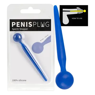 Silicone Urethral Dilator with Sperm Stopper - Ball-shaped Dildo (Blue)