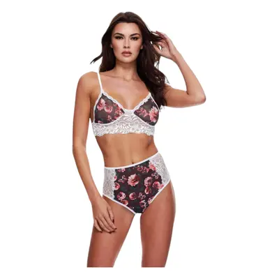 Baci - Floral Lace Bra Set with High Waist