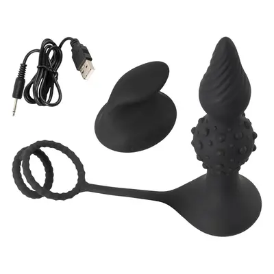 Rebel 2in1 - Wireless Anal Vibrator with Cock Ring (Black)