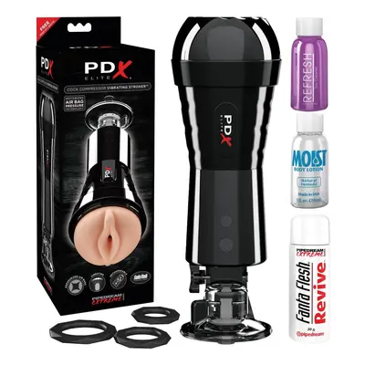 PDX Suction Vibrating Pussy Masturbator (Black)