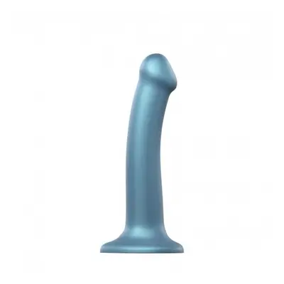 Metallic Shine M Strap-on - Skin-Friendly Dildo (Metallic Blue)