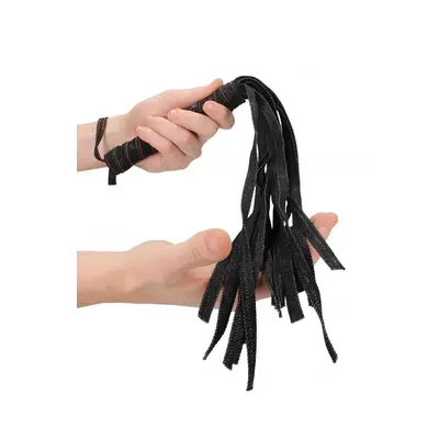 Bad Kitty - Leather Whip with Glass Dildo (Transparent-Black)