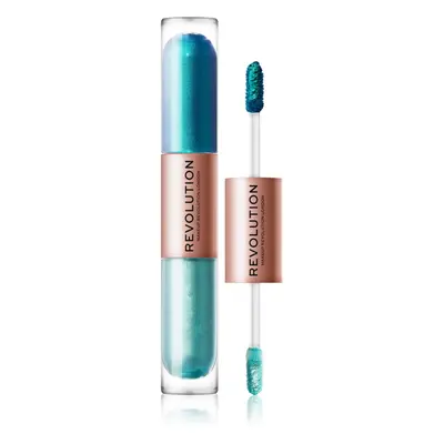 Makeup Revolution Double Up tekuté oční stíny 2 v 1 odstín Tranquillity Blue 2x2,2 ml