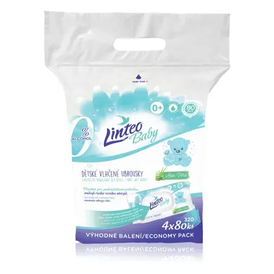 Linteo Baby Pure & Fresh dětské jemné vlhčené ubrousky velké balení 4x80 ks