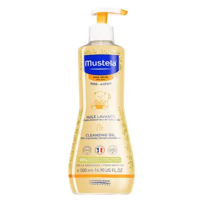 Mustela Bébé Dry Skin čisticí olej pro děti od narození 500 ml