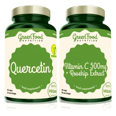 GreenFood Nutrition Quercetin + Vitamin C 500 mg sada pro podporu imunitního systému