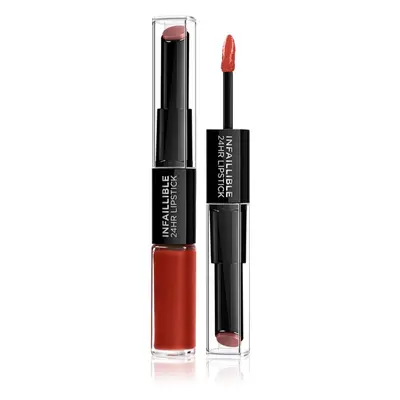 L’Oréal Paris Infallible 24H dlouhotrvající rtěnka a lesk na rty 2 v 1 odstín 501 Timeless Red 5