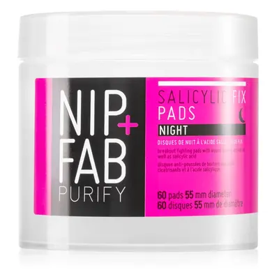 NIP+FAB Salicylic Fix noční čistící pleťové tampónky 60 ks