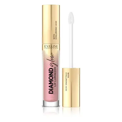 Eveline Cosmetics Diamond Glow třpytivý lesk na rty s kyselinou hyaluronovou odstín 08 Honey Gla