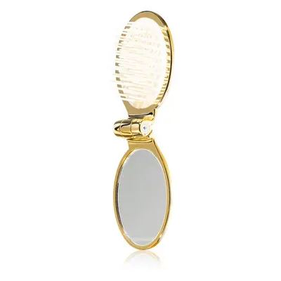 Janeke Gold Line Golden Folding Hair-Brush with Mirror hřeben na vlasy se zrcátkem 9,5 x 5,5 x 3