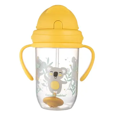 Canpol babies Exotic Animals Cup With Straw hrnek s brčkem Yellow 270 ml