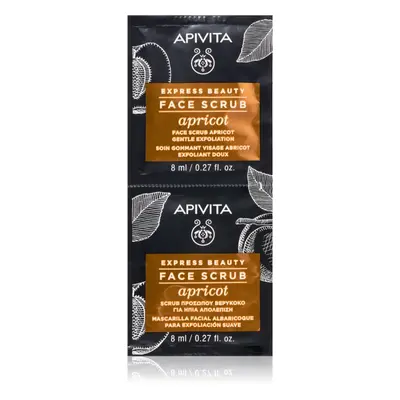 Apivita Express Beauty Gentle Face Scrub Apricot jemný čisticí peeling na obličej 2 x 8 ml