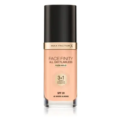 Max Factor Facefinity All Day Flawless dlouhotrvající make-up SPF 20 odstín 45 Warm Almond 30 ml