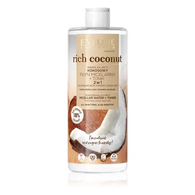 Eveline Cosmetics Rich Coconut micelární voda a tonikum 2 v 1 500 ml