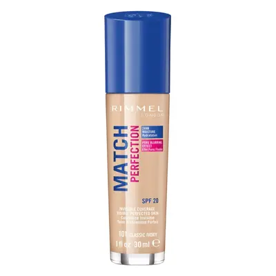 Rimmel Match Perfection tekutý make-up SPF 20 odstín 101 Classic Ivory 30 ml