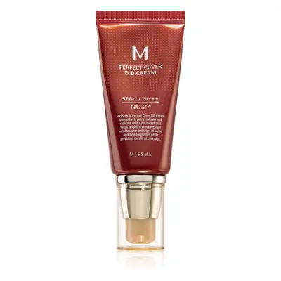 Missha M Perfect Cover BB krém s vysokou UV ochranou odstín No. 27 Honey Beige SPF42/PA+++ 50 ml