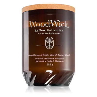 Woodwick Cherry Blossom & Vanilla vonná svíčka s dřevěným knotem 368 g