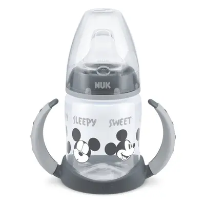 NUK First Choice Mickey Mouse tréninkový hrnek s držadly 6m+ Grey 150 ml