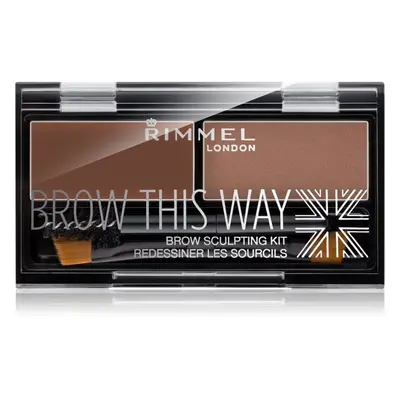 Rimmel Brow This Way paleta pro líčení obočí odstín 002 Medium Brown 1,3 g