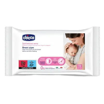 Chicco Breast Wipes vlhčené čisticí ubrousky na prsa 72 ks