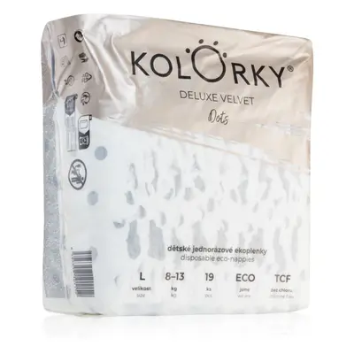 Kolorky Deluxe Velvet Dots jednorázové EKO pleny velikost L 8-13 kg 19 ks