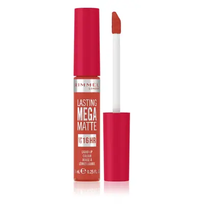 Rimmel Lasting Mega Matte lehká tekutá matná rtěnka 16h odstín Scarlet Flames 7,4 ml