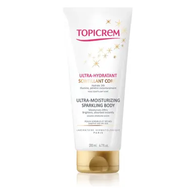 Topicrem UH BODY Ultra-Moisturizing Sparkling Body intenzivně hydratační tělové mléko se třpytka