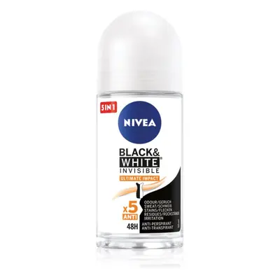 NIVEA Invisible Black & White Ultimate Impact kuličkový antiperspirant pro ženy 50 ml