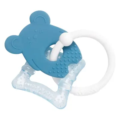 NATTOU Teether With Cooling Part kousátko s chladivým účinkem Blue Mouse 3 m+ 1 ks