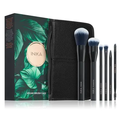 INIKA Organic Brush Case With Brushes sada štětců s pouzdrem 1 ks