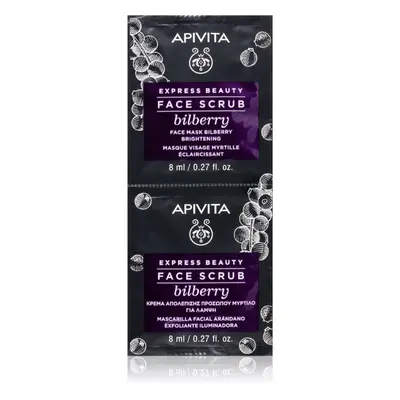 Apivita Express Beauty Brightening Face Scrub Bilberry intenzivní čisticí peeling pro rozjasnění