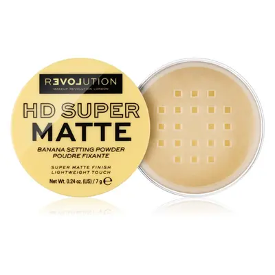 Revolution Relove HD Super Matte transparentní fixační pudr s matným efektem odstín Banana 7 g