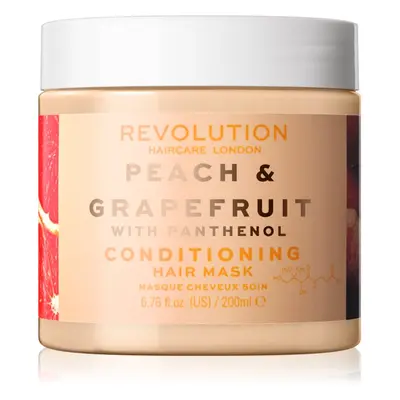 Revolution Haircare Hair Mask Peach & Grapefruit hydratační a rozjasňující maska na vlasy 200 ml