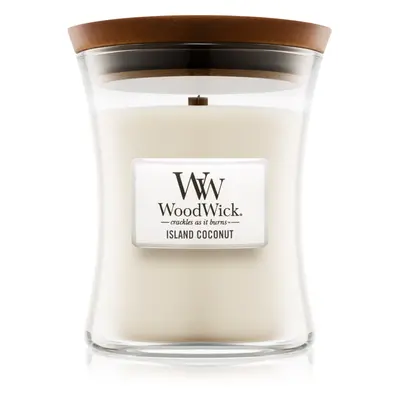 Woodwick Island Coconut vonná svíčka s dřevěným knotem 275 g