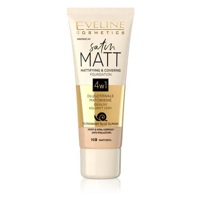 Eveline Cosmetics Satin Matt matující make-up se šnečím extraktem odstín 103 Natural 30 ml