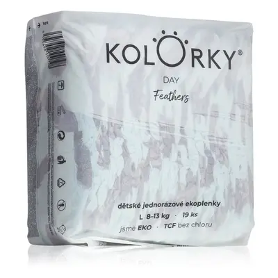 Kolorky Day Feathers jednorázové EKO pleny velikost L 8-13 Kg 19 ks