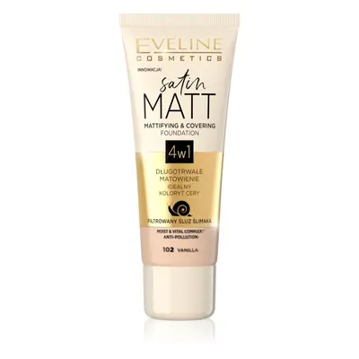 Eveline Cosmetics Satin Matt matující make-up se šnečím extraktem odstín 102 Vanilla 30 ml