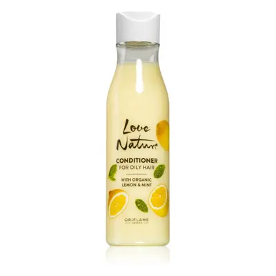 Oriflame Love Nature Organic Lemon & Mint lehký kondicionér pro mastné vlasy 250 ml