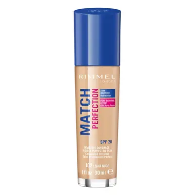 Rimmel Match Perfection tekutý make-up SPF 20 odstín 102 Light Nude 30 ml